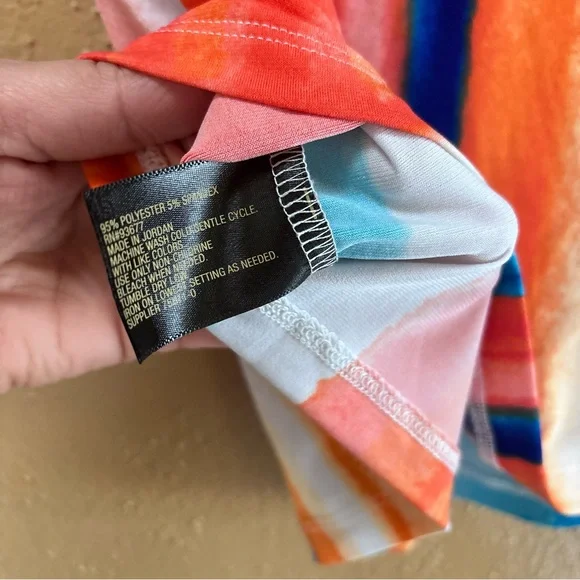 Worthington Orange and Blue Striped Blouse - Picture 5 of 5